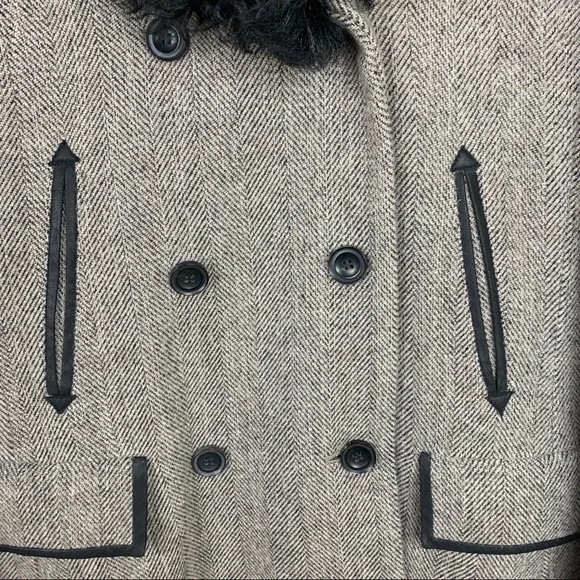 THEORY Dyed Shearling Collar coat, L - Picture 7 of 14